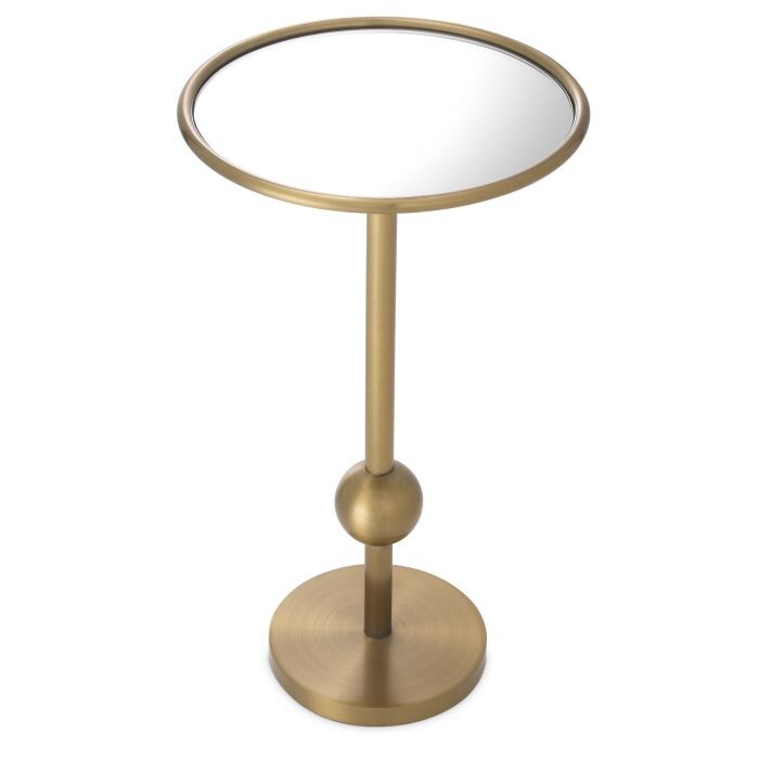 Столик приставной круглый латунь Side Table Narciso