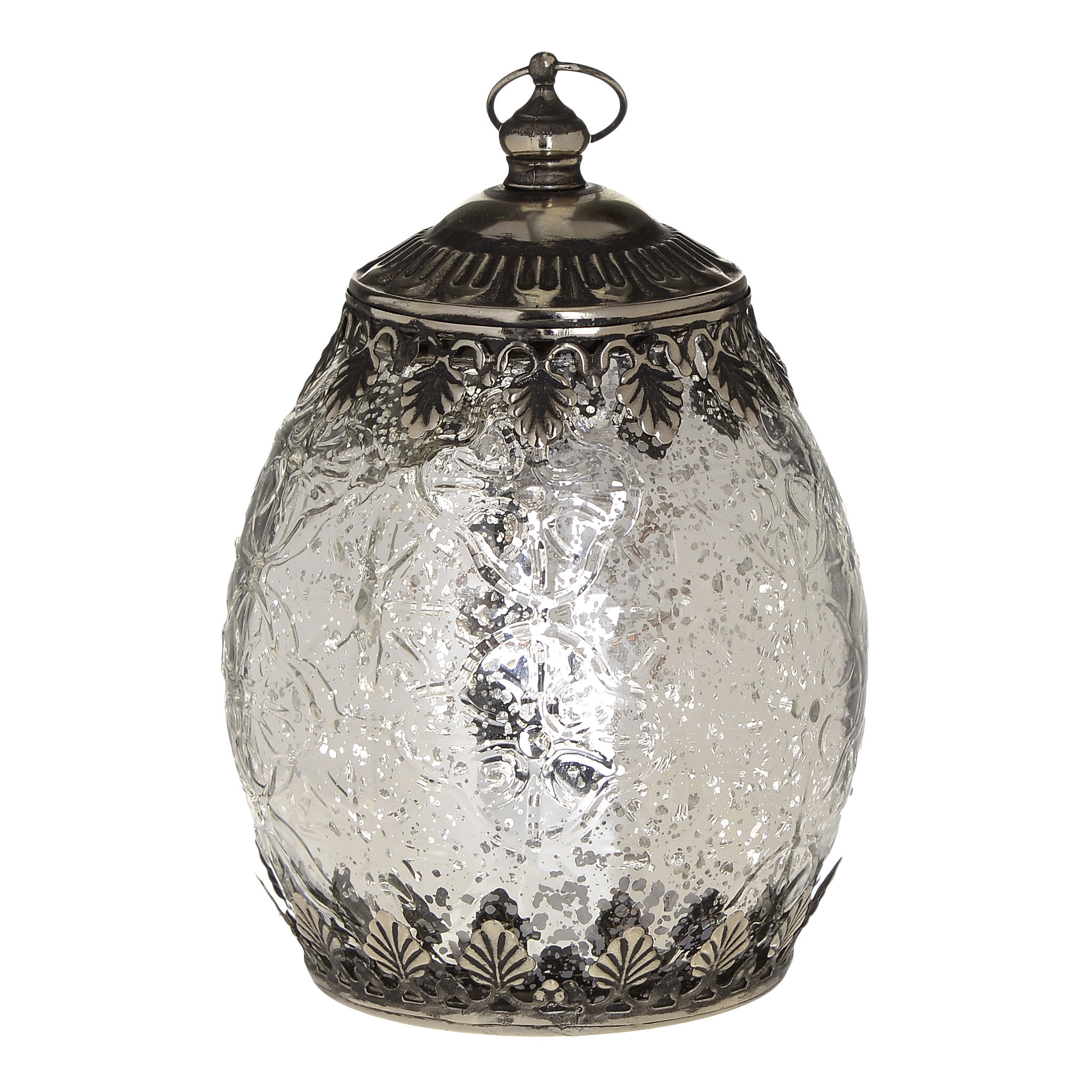 Фонарь металлический со светодиодной лампой 15 см серебро Vanilla Twillight