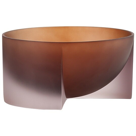 Чаша декоративная из полисмолы круглая 24 см коричневая Transparent Brown bowl