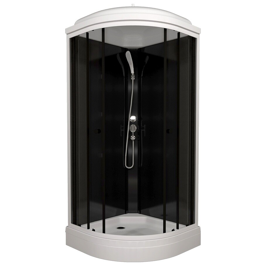 Душевая кабина четверть круга с низким поддоном 88х88 см белая, черная Triton "Нова А" Щ0000062583 - изображение 13