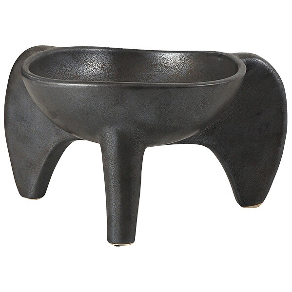 Чаша декоративная керамическая 15х26 см графит Tripod bowl