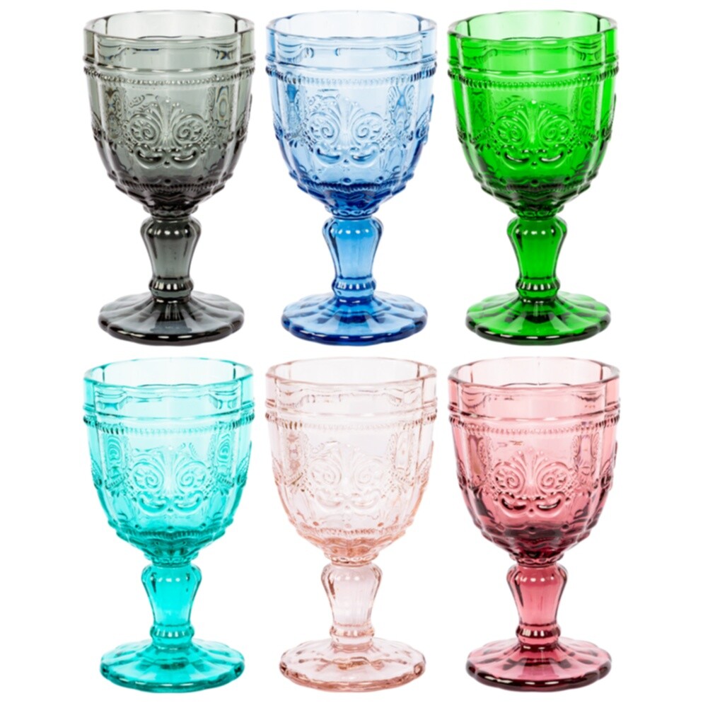 Набор бокалов из 6 штук стеклянный разноцветный «Венето»