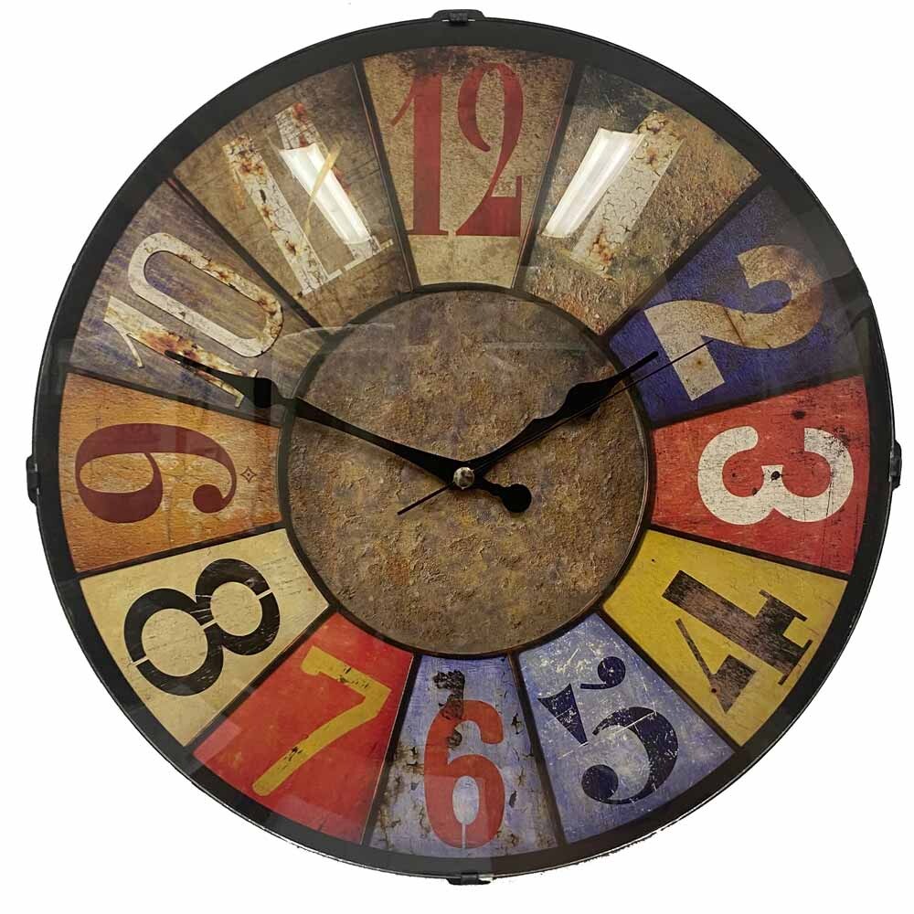 Настенные круглые часы коричневые D-1968-119