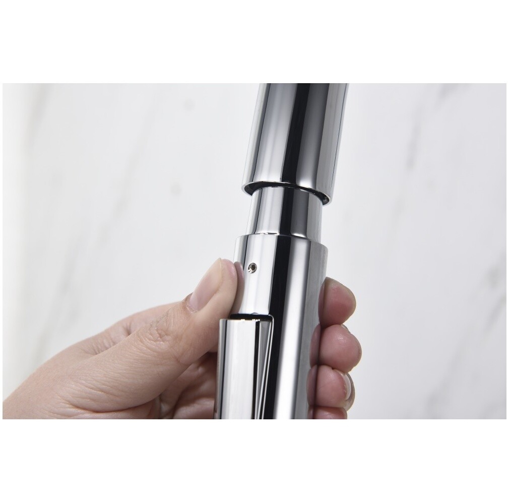 Смеситель для кухни с вытяжным изливом хром Aquatek "Лугано" AQ1784CR - изображение 7