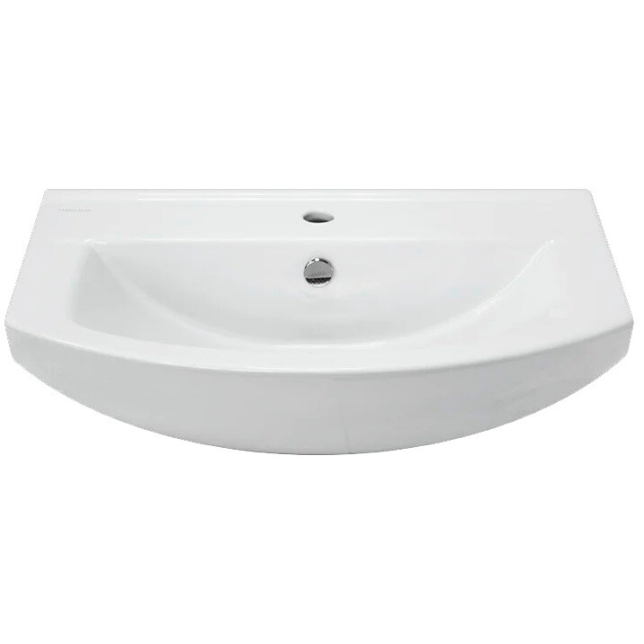 Раковина накладная фарфоровая полукруглая 43х75 см белая Sanita Luxe Best-75 4630032683801