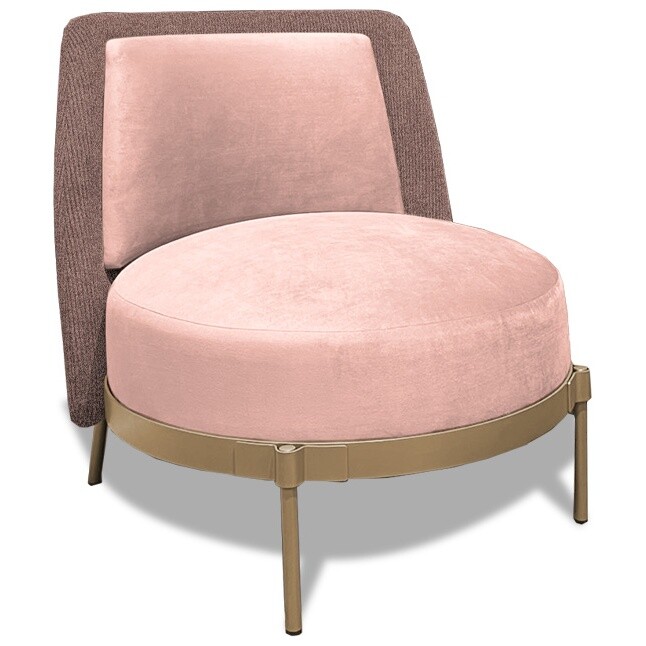 Кресло мягкое на металлических ножках розовое, золото &quot;Ливио&quot;