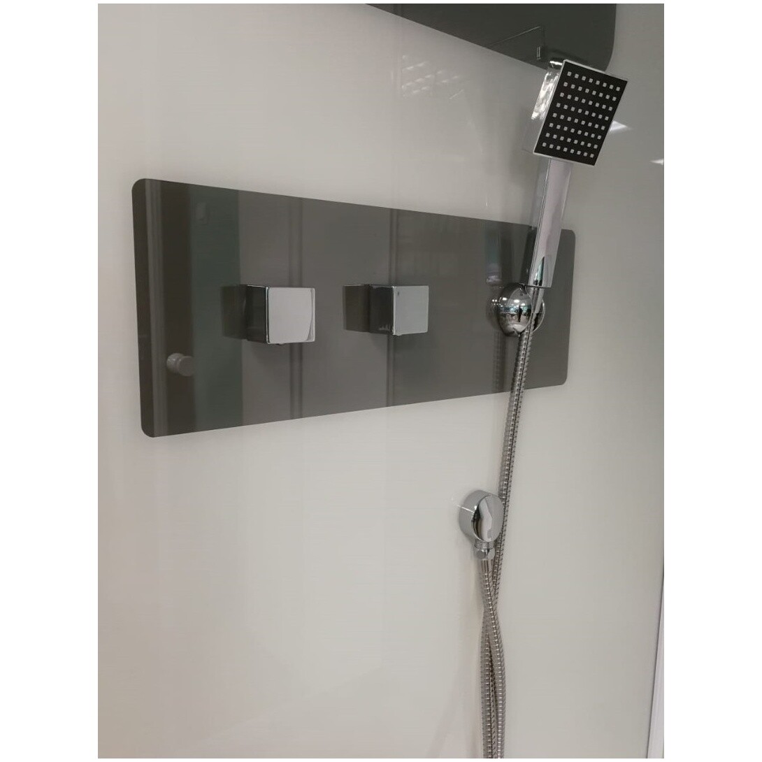 Душевая кабина ассиметричная правая со средним поддоном 80х120 см белая Parly BMM120R - изображение 7