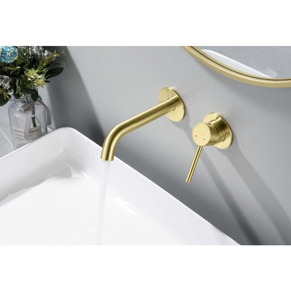 Смеситель для раковины встраиваемый золотой Aquatek "Европа" AQ1313BG - изображение 9