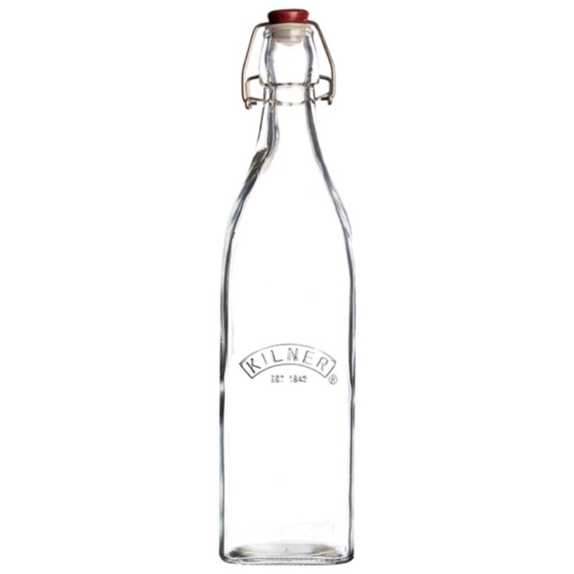 Бутылка квадратная с крышкой 550 мл прозрачная Clip top