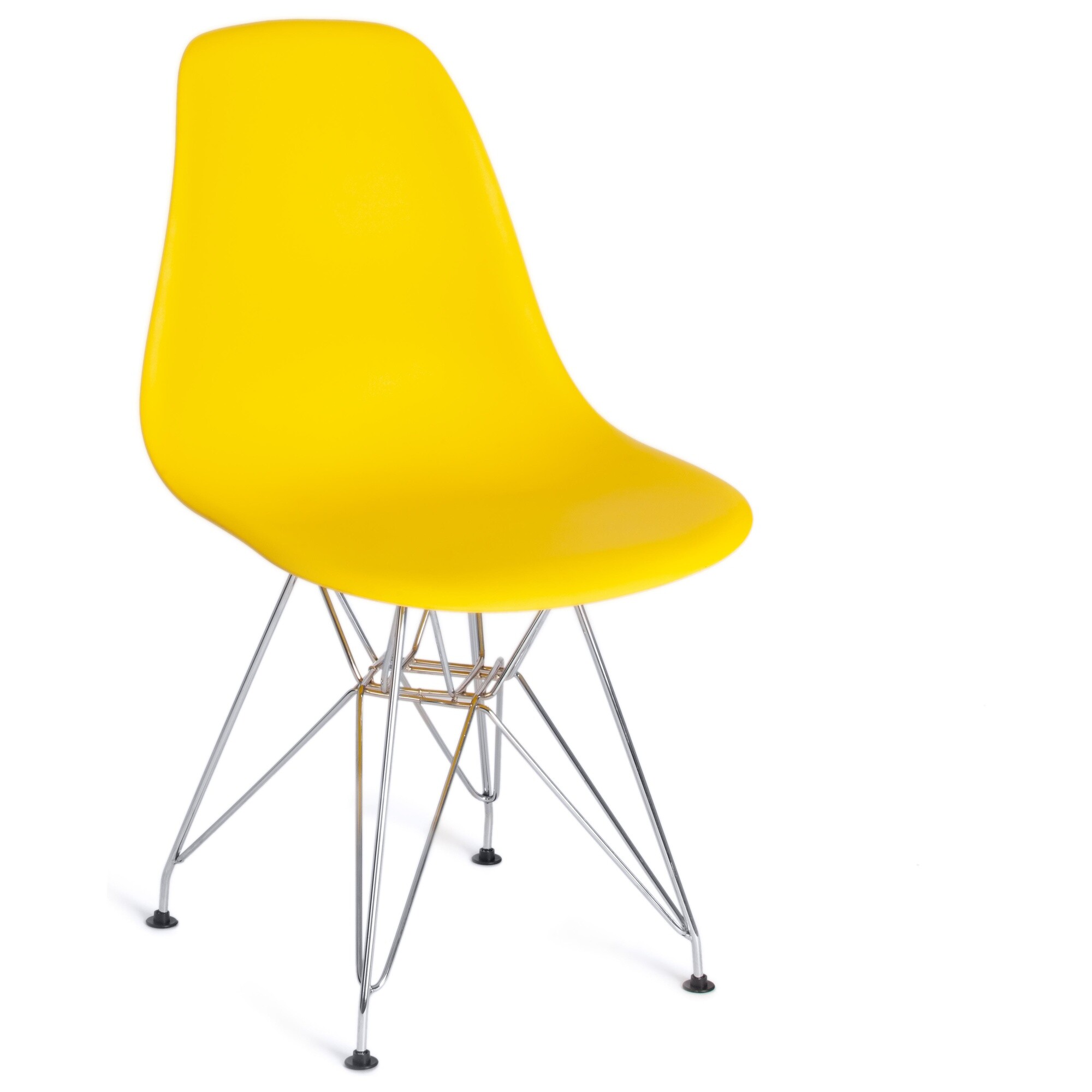 Стул пластиковый на металлических ножках желтый Cindy Iron Chair