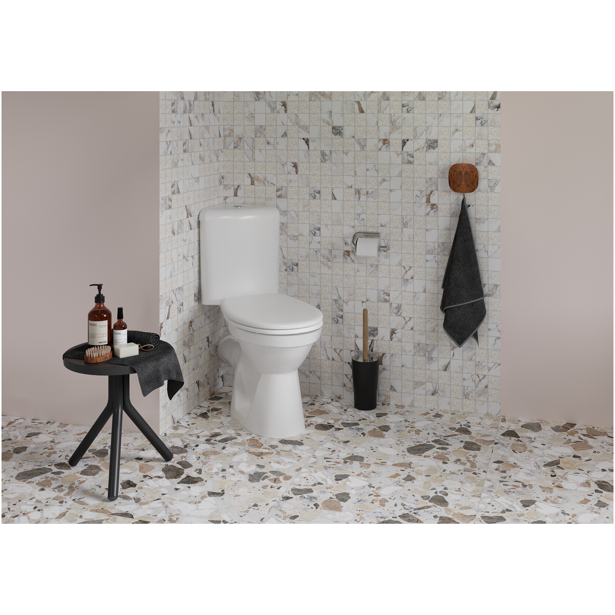 Унитаз напольный угловой с микролифтом белый Vitra Arkitekt 9754B003-7201