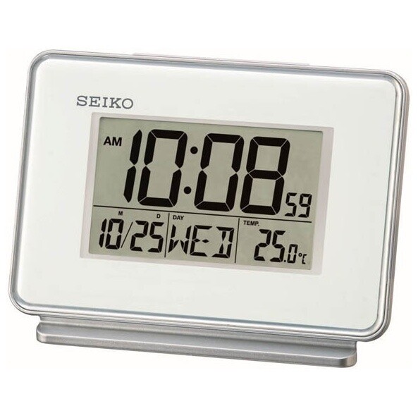 Часы настольные электронные пластиковые с будильником 8х11 см белые QHL068WN