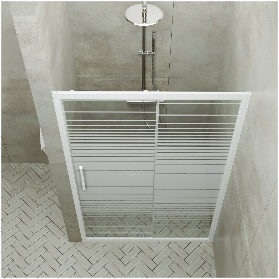 Душевая дверь раздвижная стеклянная 185х100 см белая "Слайд" Triton Щ0000038519 - изображение 5