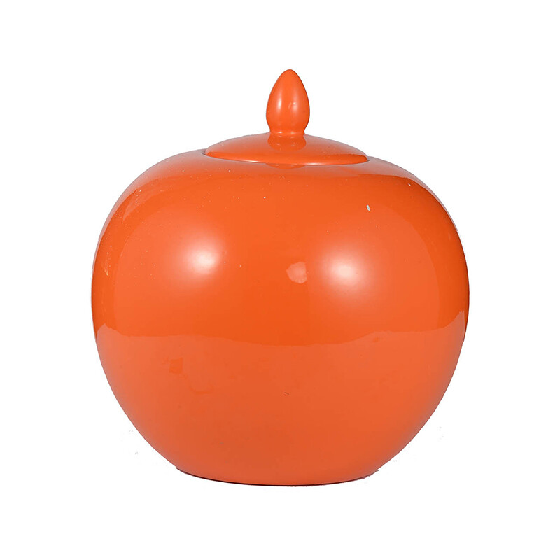 Ваза керамическая с крышкой оранжевая Glasar 69722