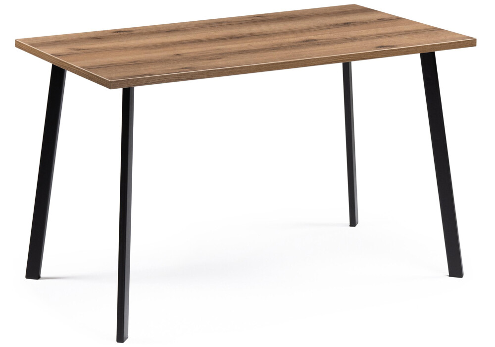 Обеденный стол с деревянной столешницей 60х120 см дуб делано темный, черный &quot;Тринити Лофт&quot;