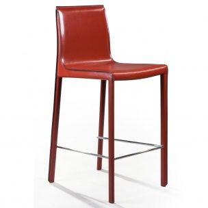 Полубарный стул со спинкой ретро-красный Barrie