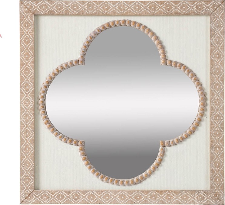 Зеркало настенное фигурное в раме бежевое, коричневое 45202