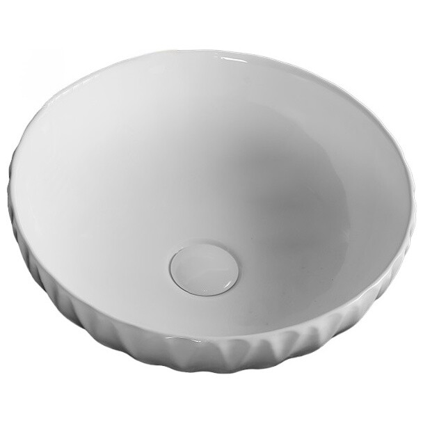 Раковина накладная фарфоровая круглая 40 см белая Cerutti SPA CR3301B