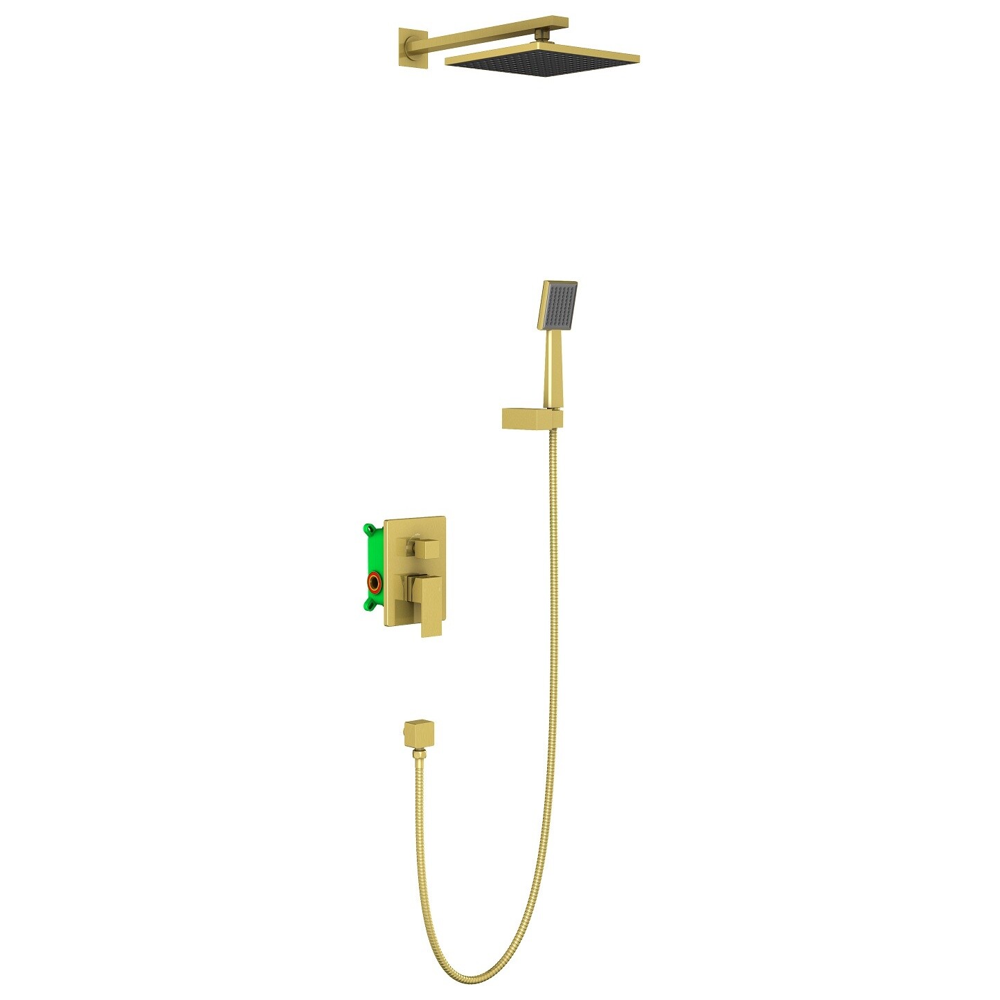 Душевой комплект встроенный с тропическим душем золотой Timo Selene SX-2069-17SM
