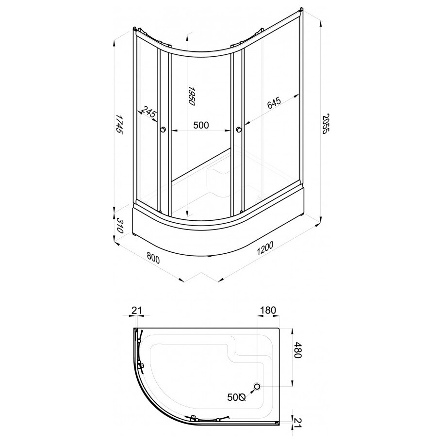 Душевой уголок 80х120 см правый белый Triton "Коралл В" Щ0000061783 - изображение 7
