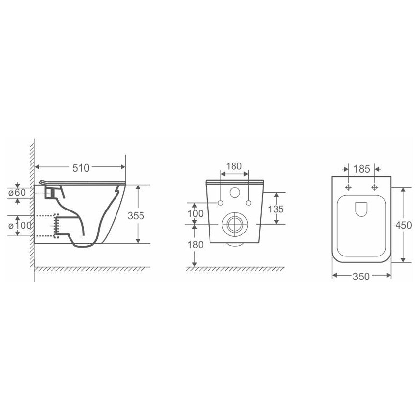 Унитаз подвесной безободковый белый Cerutti SPA Mimi Aria CT8908 - изображение 4
