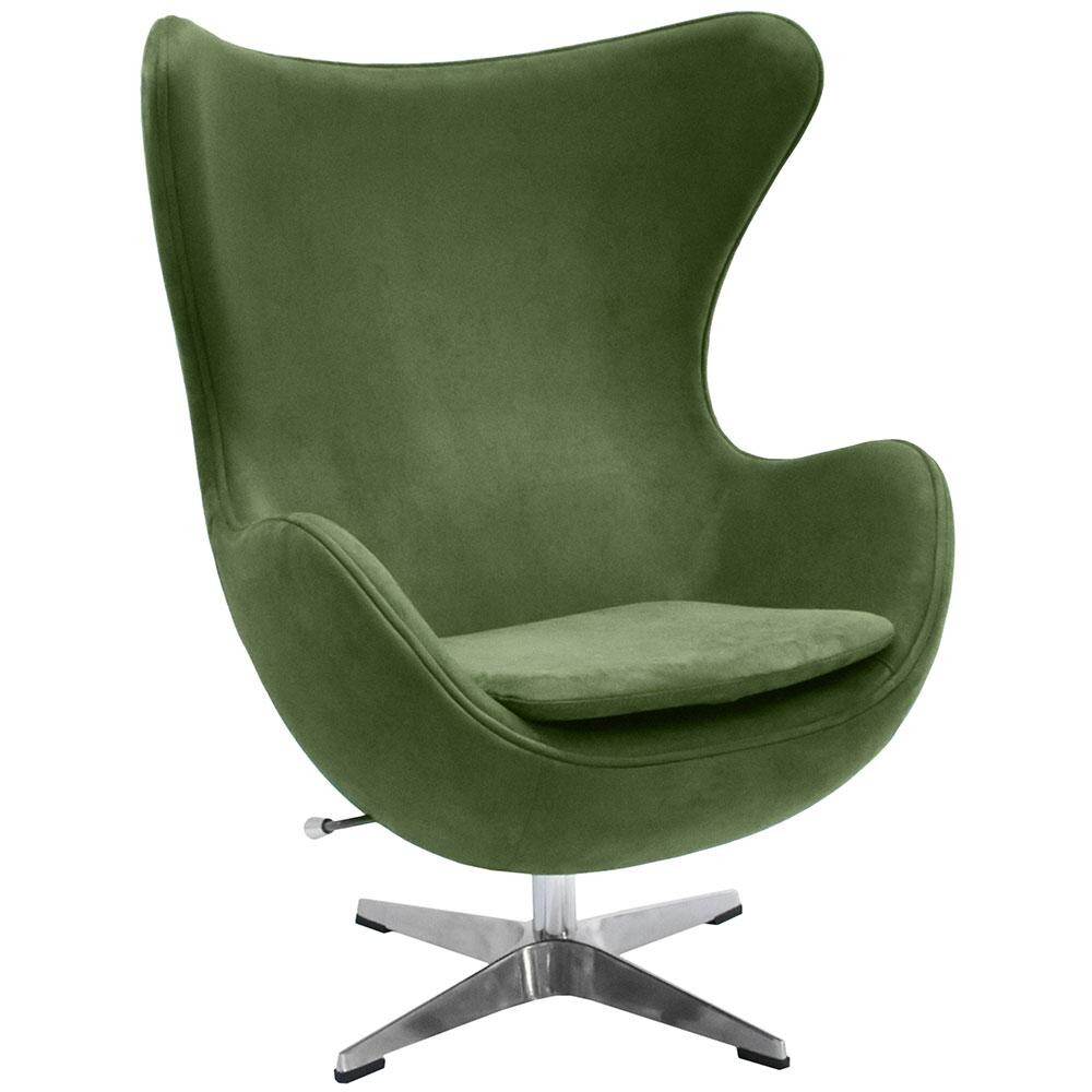 Кресло крутящееся с ушами зеленое Egg Chair
