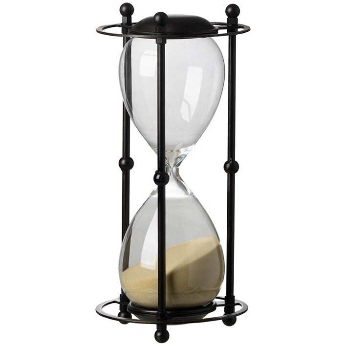 Часы песочные декоративные на 60 минут черные, бежевые 44360-TAN