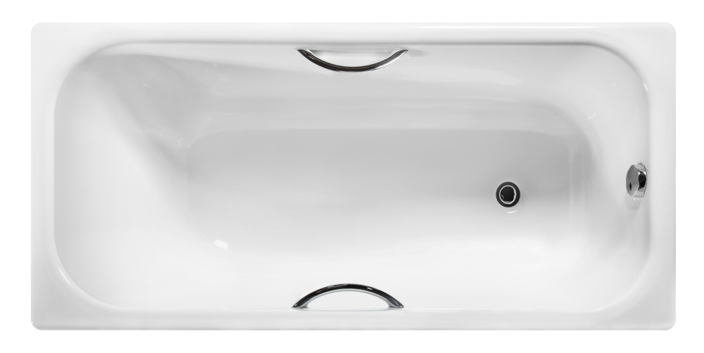 Ванна чугунная с отверстиями для ручек 160х75 см белая Wotte Start 1600x750UR