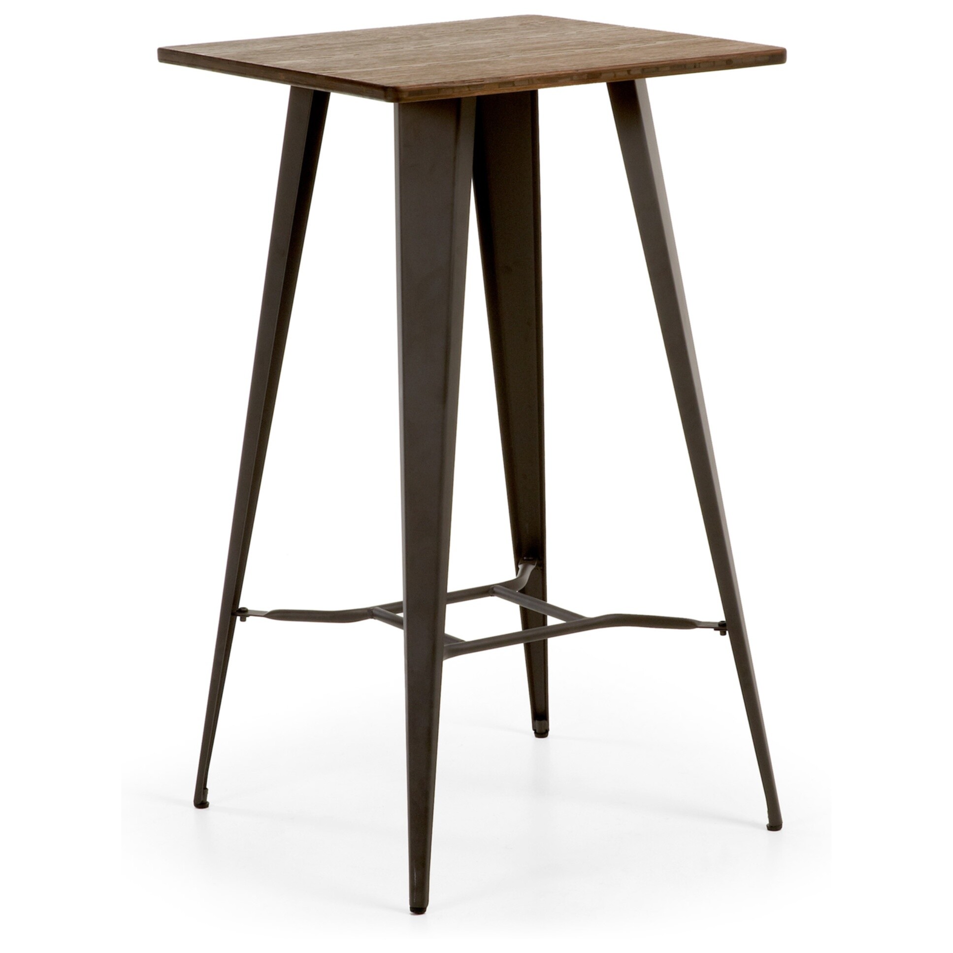 Обеденный стол с металлическими ножками коричневый Malibu от La Forma
