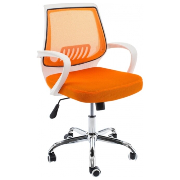 Кресло компьютерное Ergoplus белое-оранжевое