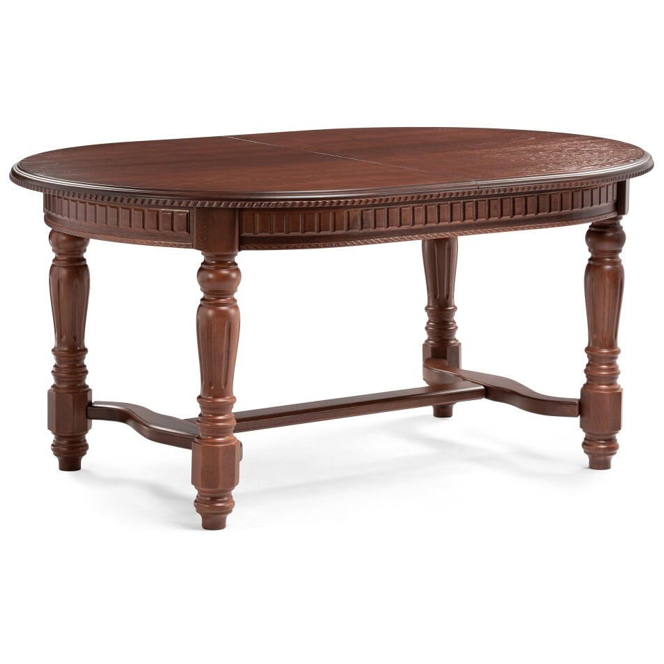 Обеденный стол раздвижной деревянный овальный 110х160 см орех миланский &quot;Шеелит&quot;