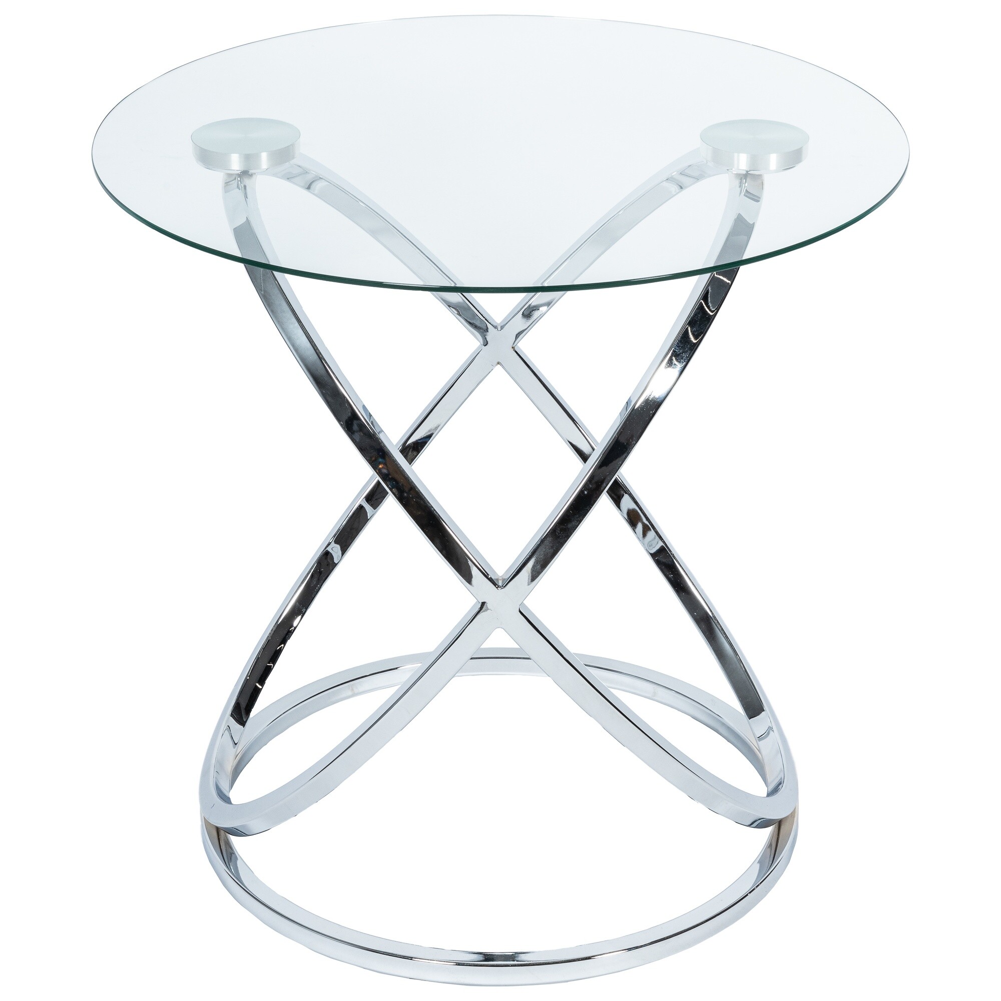 Стол кофейный металлический серебро Glossy Sphere Silver MH06-M505-16