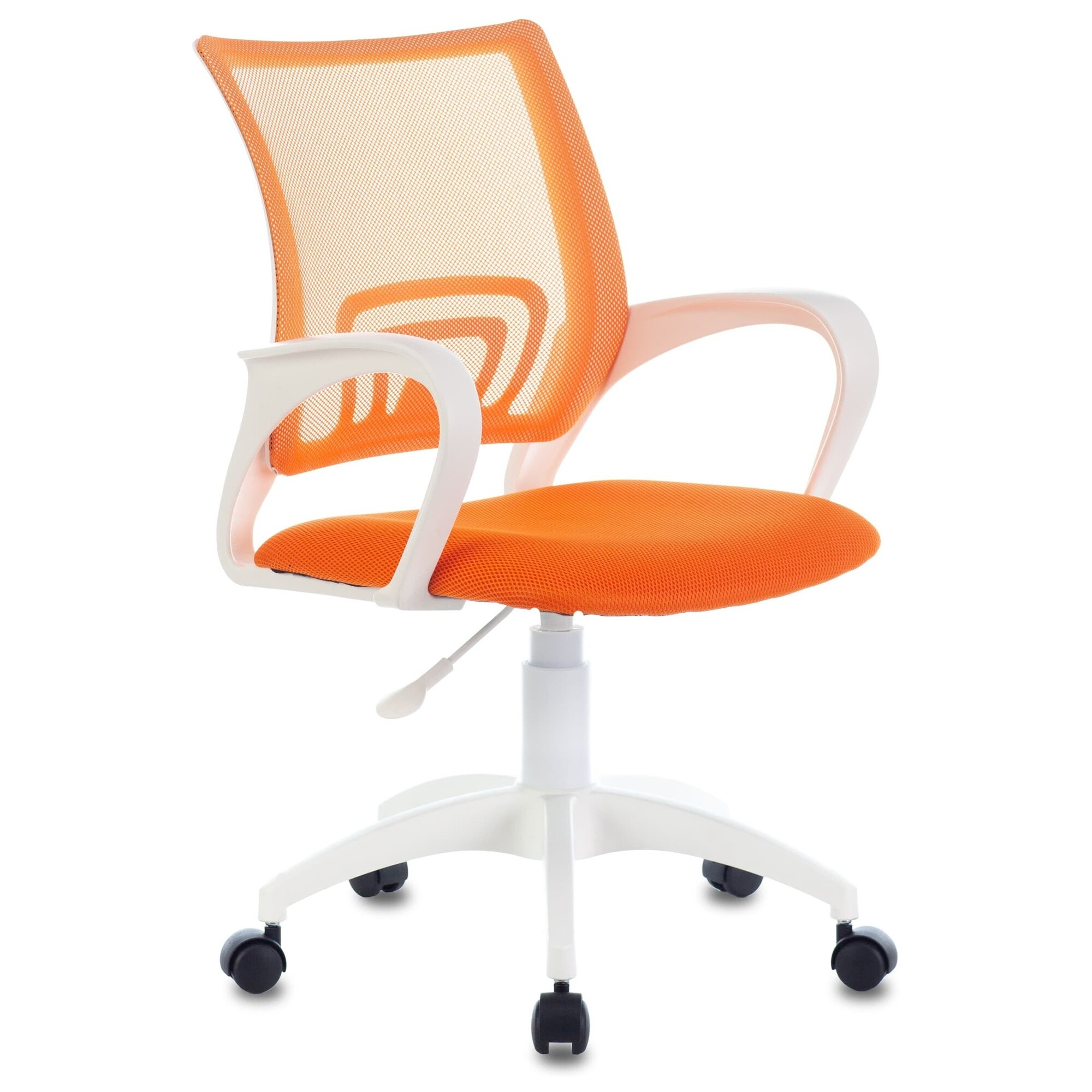Кресло компьютерное с подлокотниками на колесиках оранжевое CH-W695NLT
