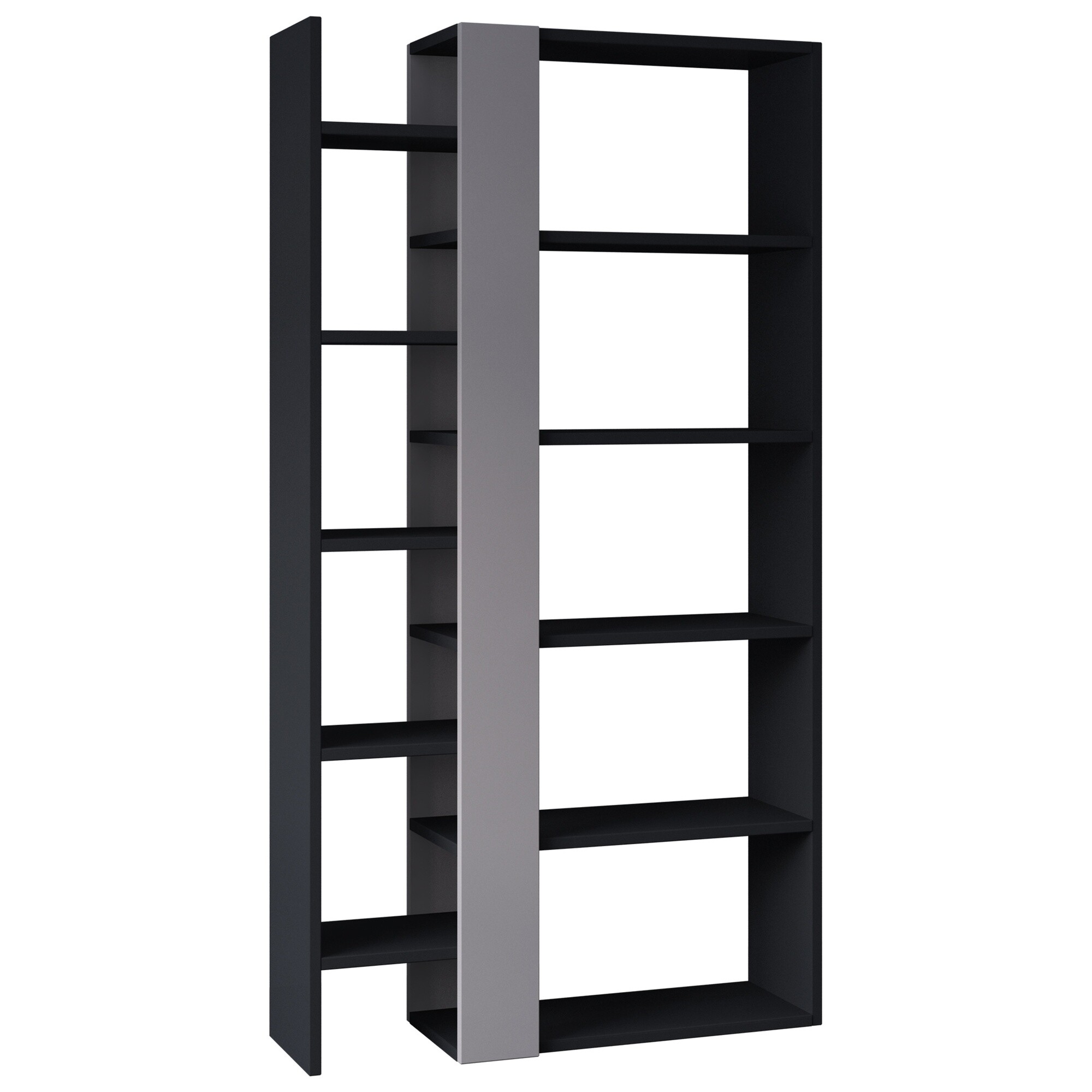 Стеллаж деревянный прямой черный, серый Lift Bookcase Anthracite LEV00596