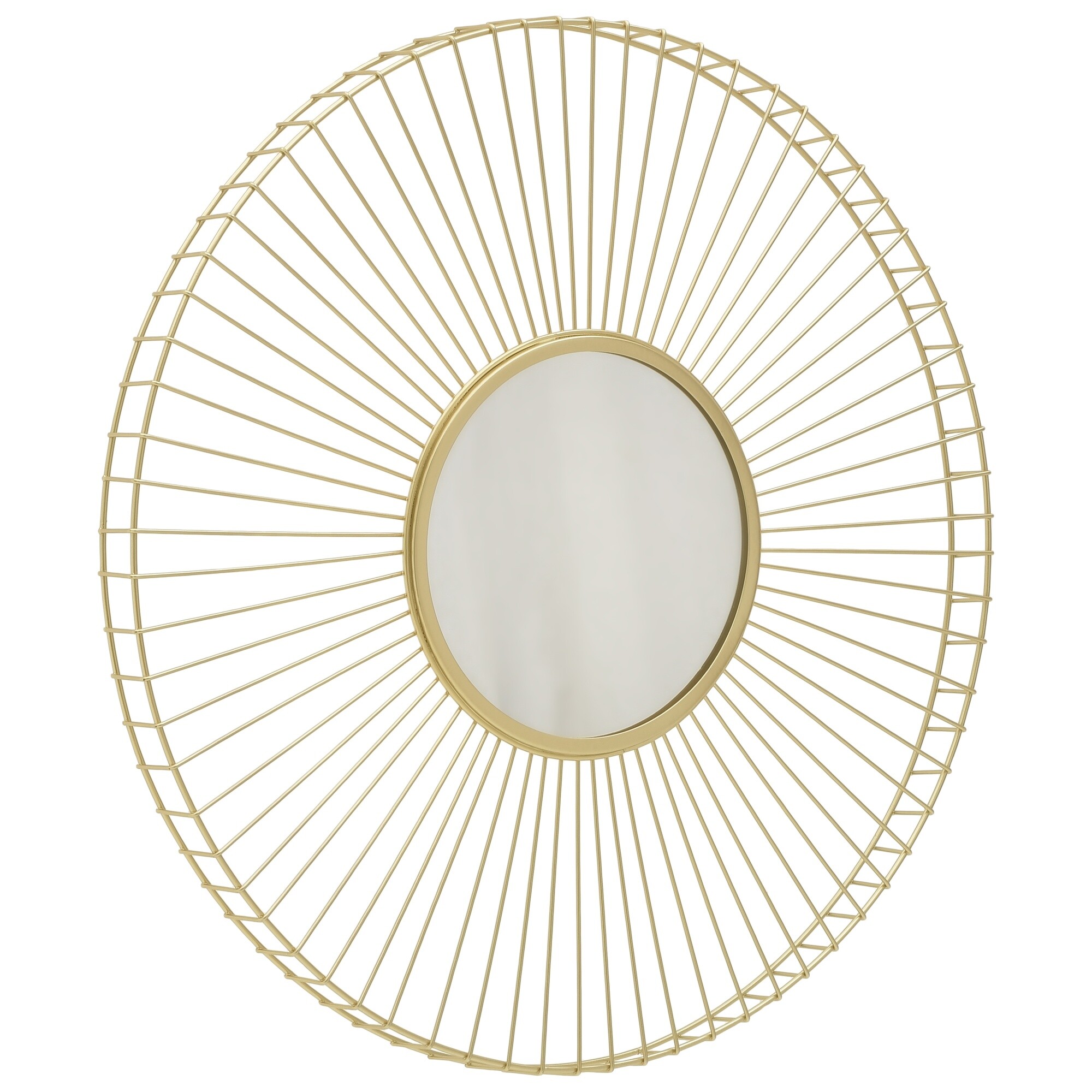 Зеркало настенное круглое в металлической раме 50 см золотое 111823
