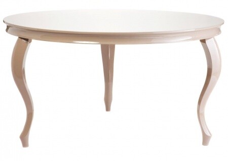 Обеденный стол круглый розовый на гнутых ножках 140 см Lillian
