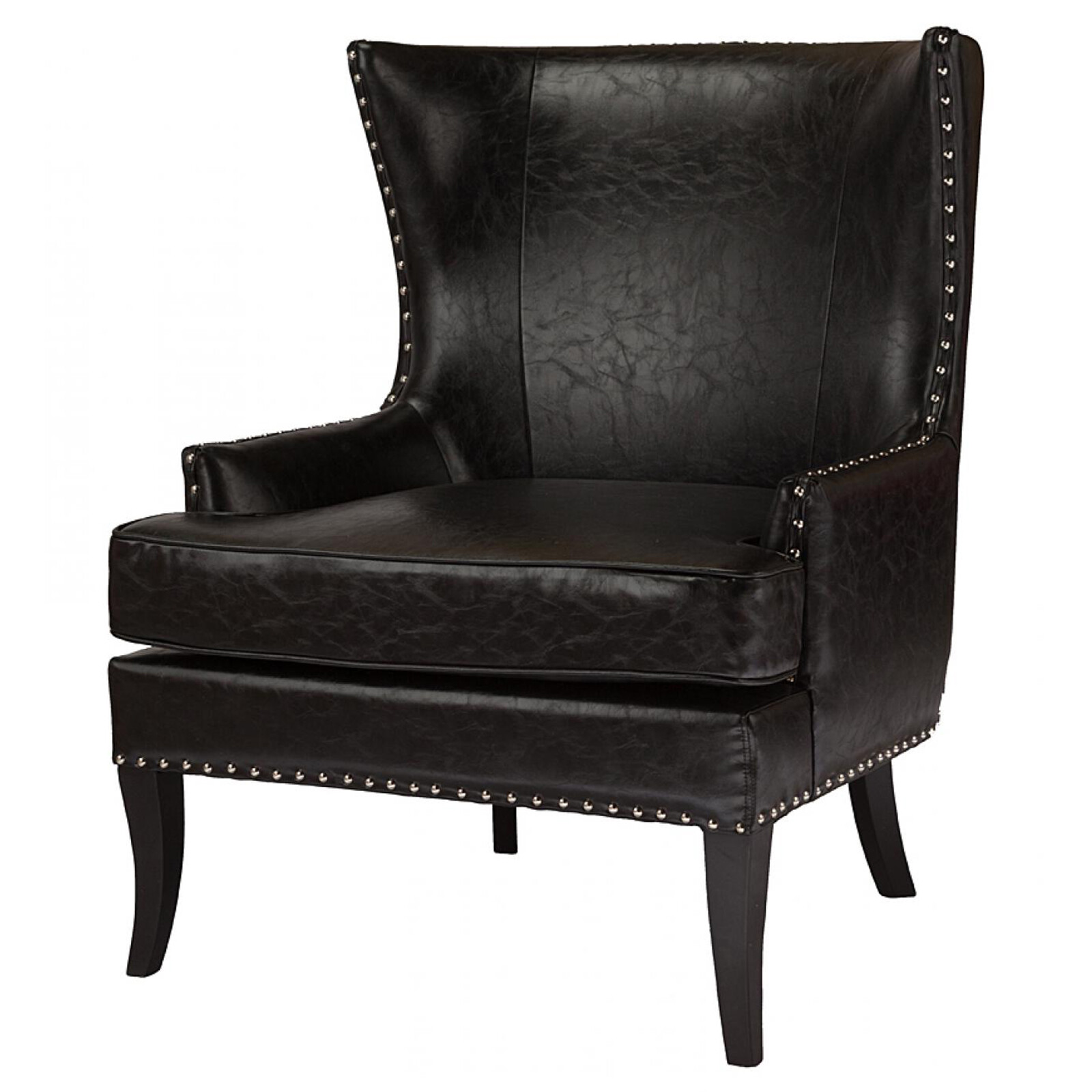 Кресло черное мягкое с ушами Gramercy Club Chair