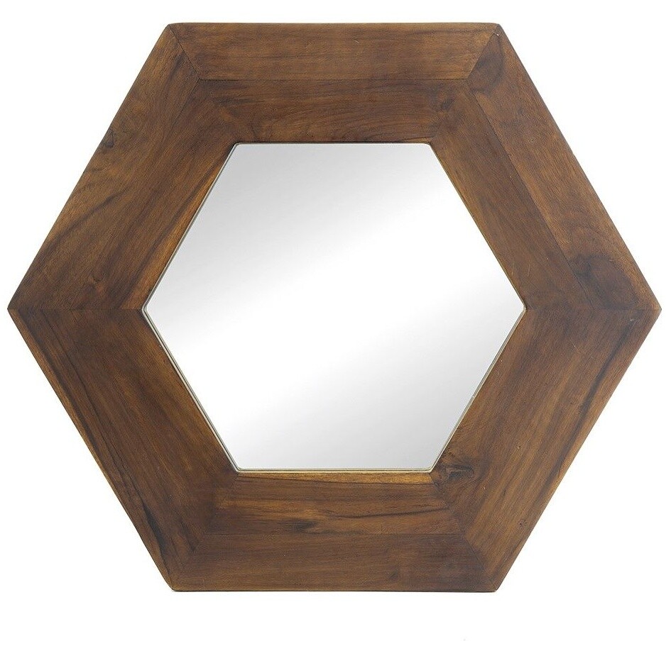 Зеркало настенное фигурное в деревянной раме 47 см коричневое 85824-BROW