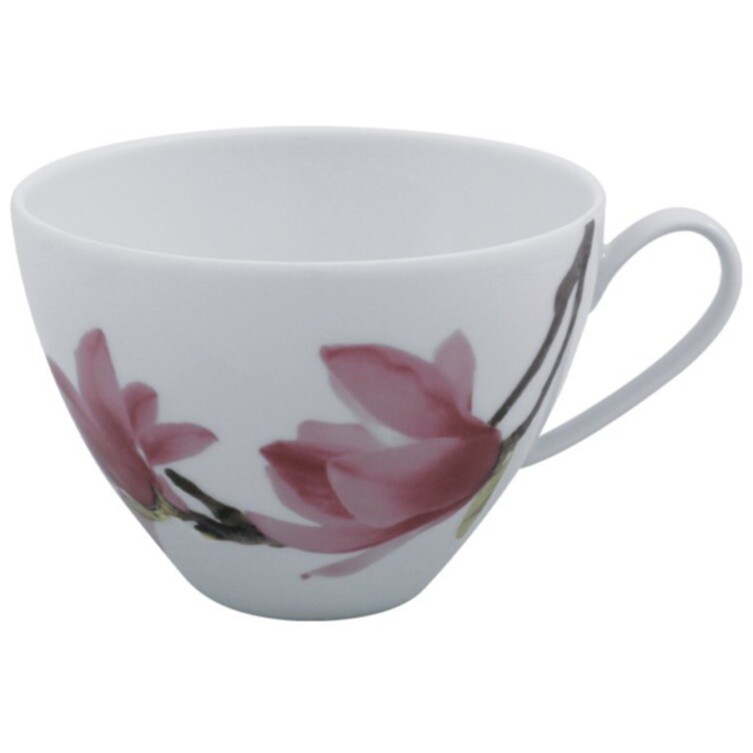 Чашка фарфоровая 340 мл белая, сиреневая Magnolia