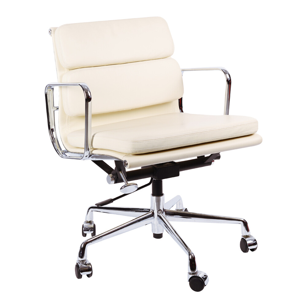 Кресло Eames Style с регулируемой высотой кремовая кожа