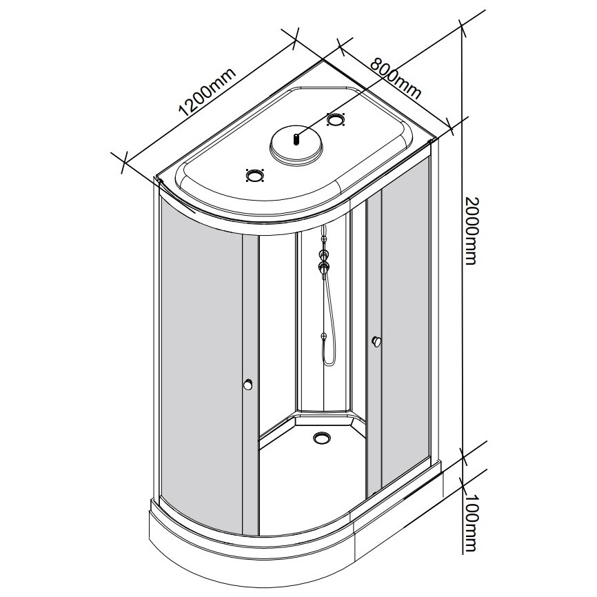 Душевая кабина ассиметричная правая с низким поддоном 80х120 см белая, черная Parly EC1231R - изображение 8