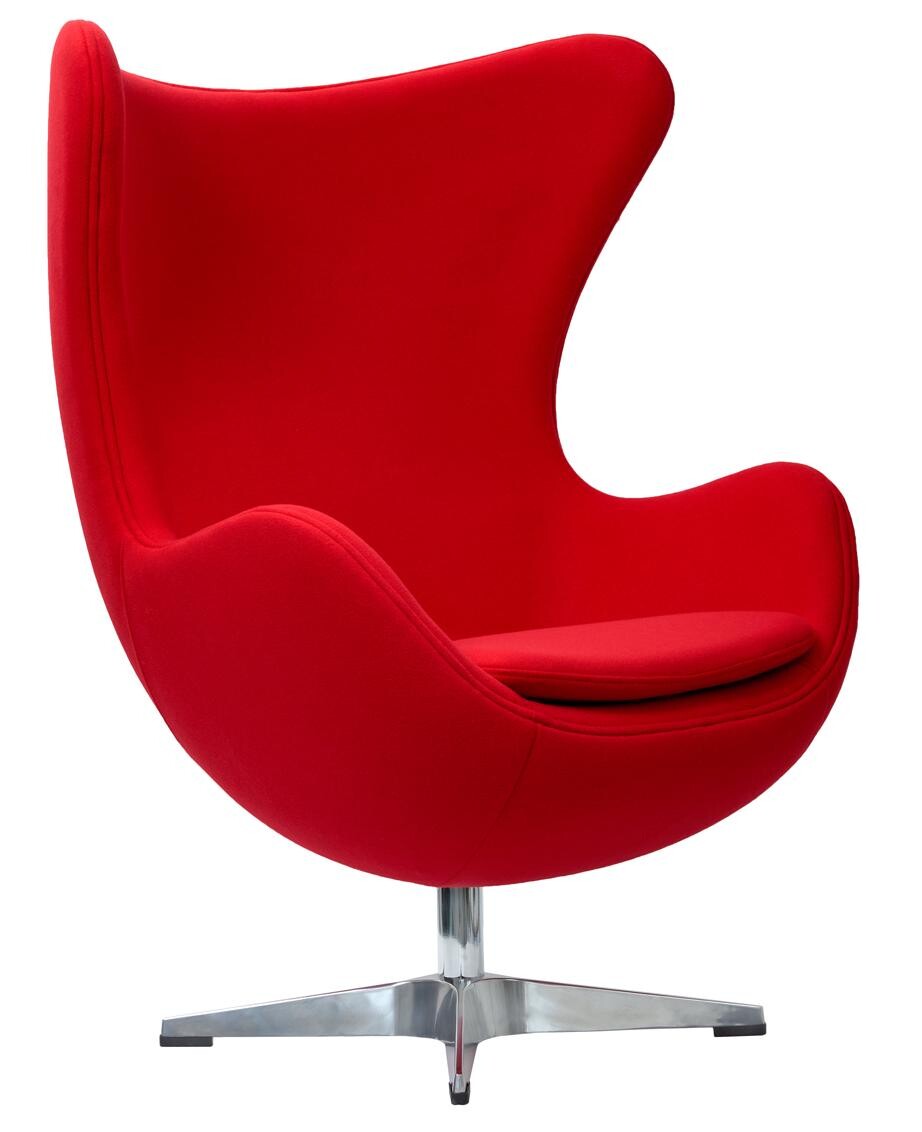Кресло с ушами красный кашемир Egg Chair
