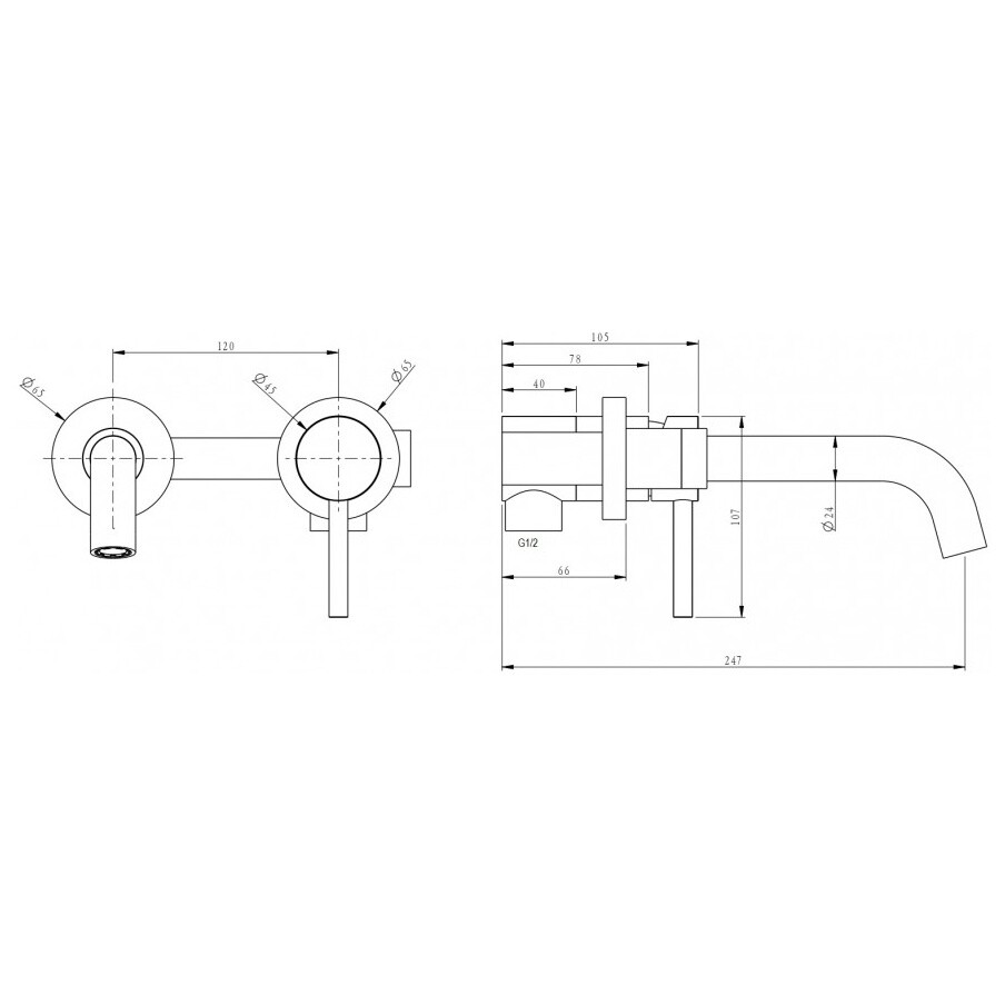 Смеситель для раковины встраиваемый однорычажный черный матовый Milacio Ultra MCU.552.MB - изображение 6