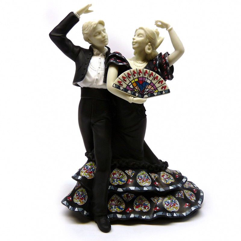 Статуэтка каменная черная Baile flamenco