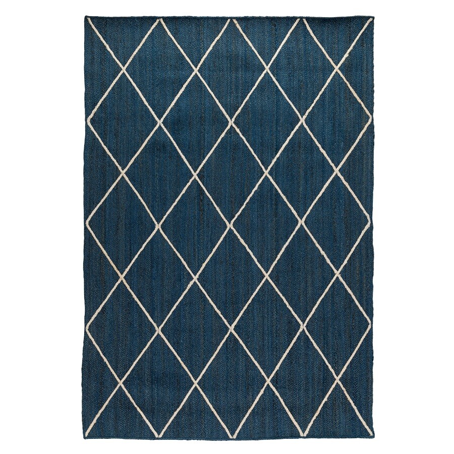 Ковер из джута с геометрическим рисунком 160х230 см синий Ethnic