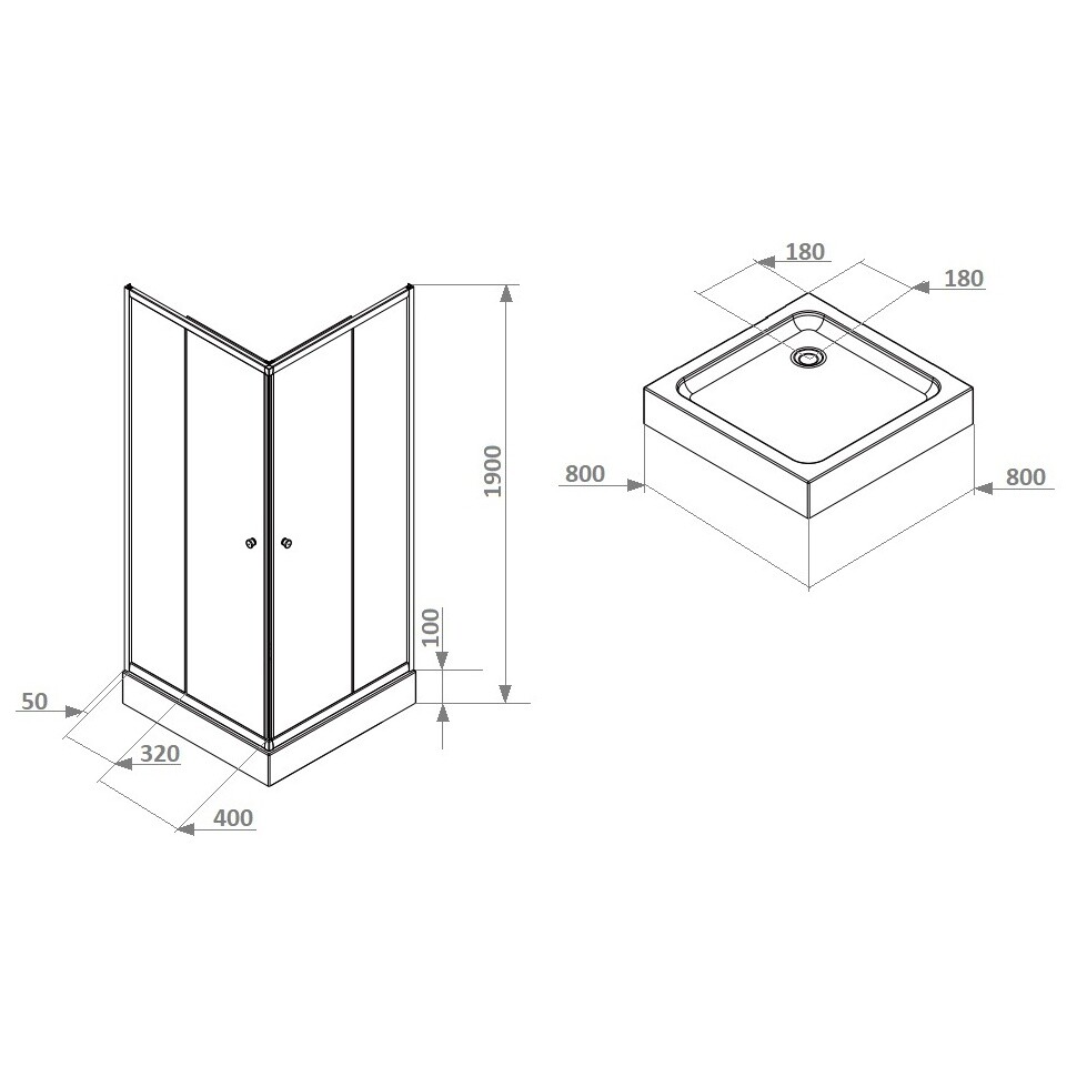 Душевой уголок квадратный с низким поддоном 80х80 см белый Parly ZFQ81 - изображение 68