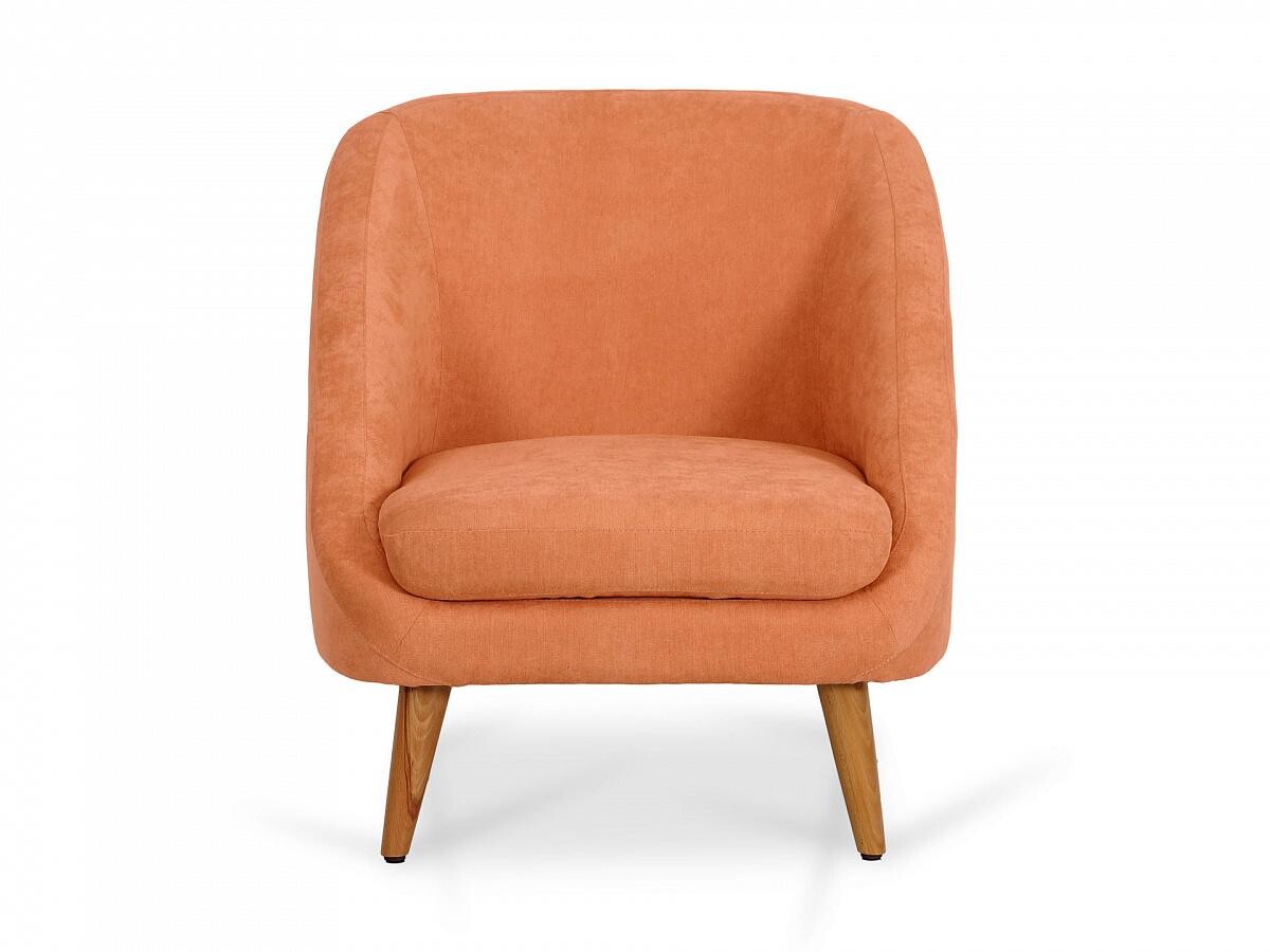 Кресло мягкое с буковыми ножками оранжевое Corsica