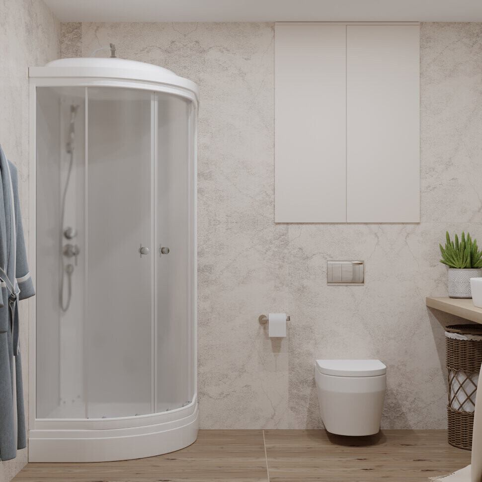 Душевая кабина четверть круга с низким поддоном 90х90 см белая Diwo "Новгород" Щ0000055611 - изображение 8