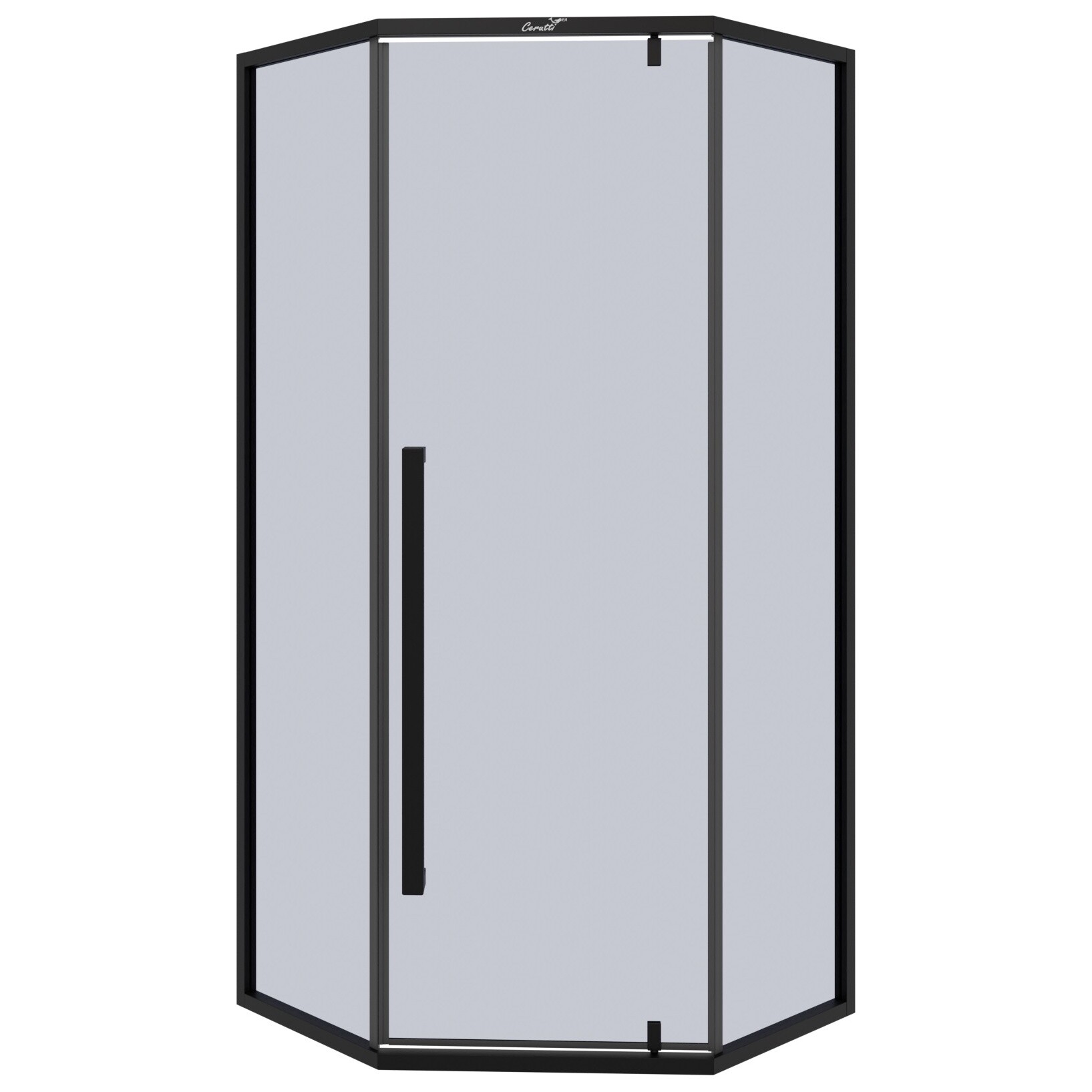 Душевой уголок пятиугольный 90x90 см черный матовый Cerutti SPA C3AB