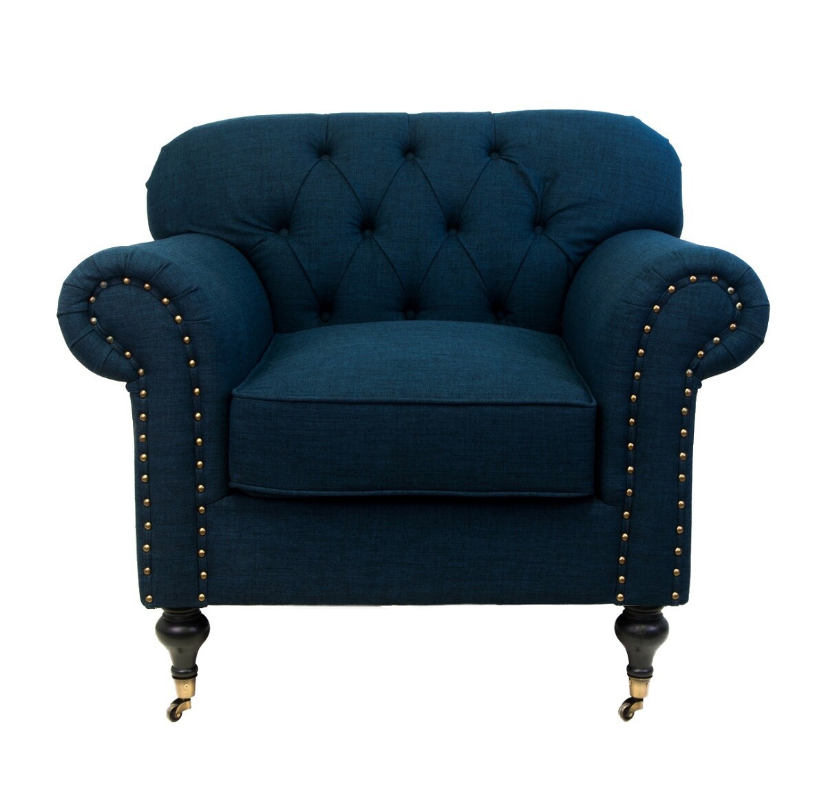 Кресло с мягкими подлокотниками темно-синее Kavita